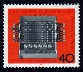 Briefmarke mit Schickard-Rechenmaschine