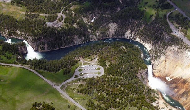 Yellowstone Lower and Upper Waterfalls