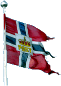 Flagge des Postschiffs der Hurtigrute