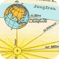 Grafik mit Erde und Sonne als Symbol für 'Sonnensystem'