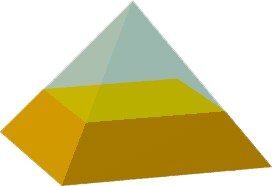 breite symmetrische quadratische Pyramide
