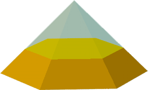 breite symmetrische secheckige Pyramide