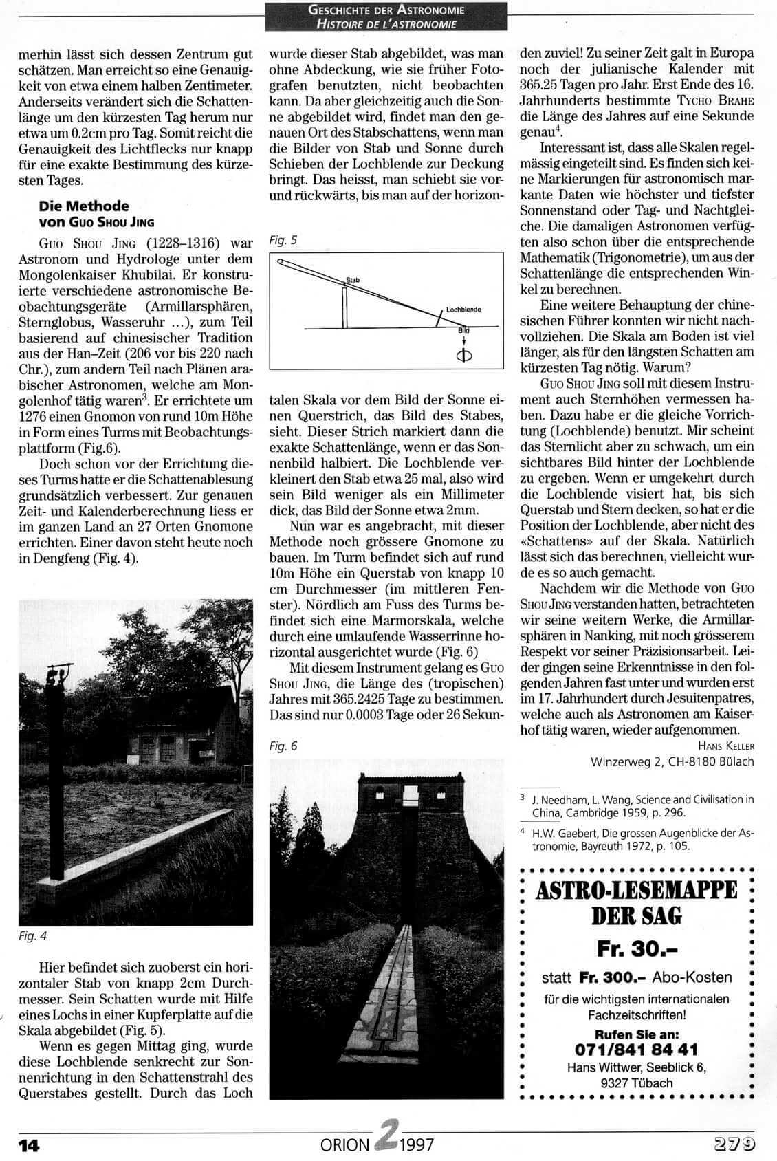 Geschichte der Astronomie Orion 2 1997 Seite 14