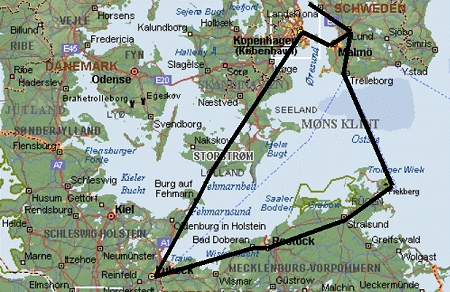 Karte mit Route