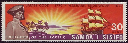 James Cook und die „Endeavour“, Samoa, Mi. 222