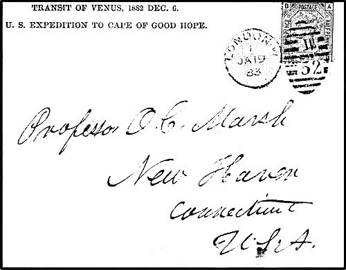 Cachet des Transits von 1882 auf einem Brief aus der Sammlung von M. I. Morris