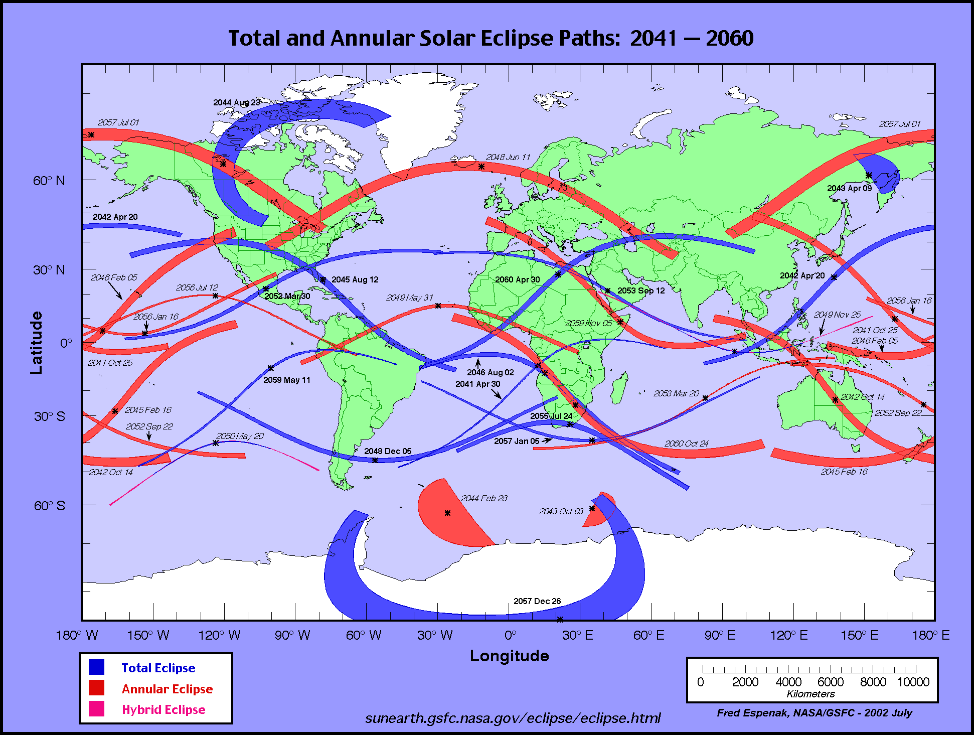 Sonnenfinsterniskarte 2041-2060